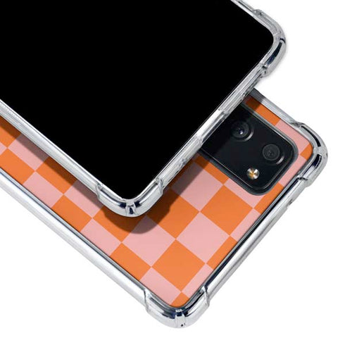 Orange Checkered Galaxy S20 FE Clear Case